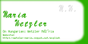 maria wetzler business card